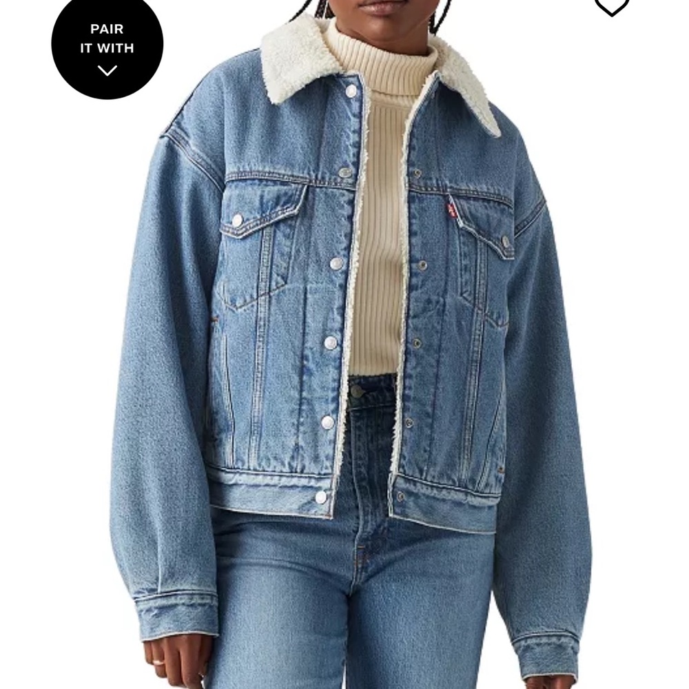 Levi's Blue Denim Jacket with Cream Lining